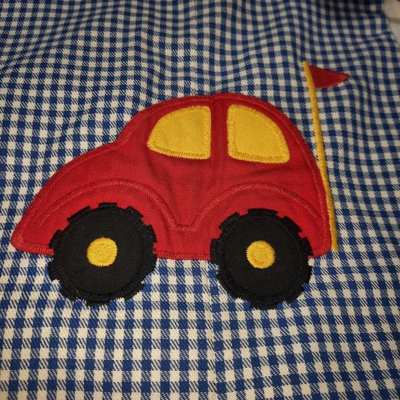 VTG 60-70's Kelly's Kids Blue & White Gingham Bib Overalls/Romper 4T - Picture 3 of 7